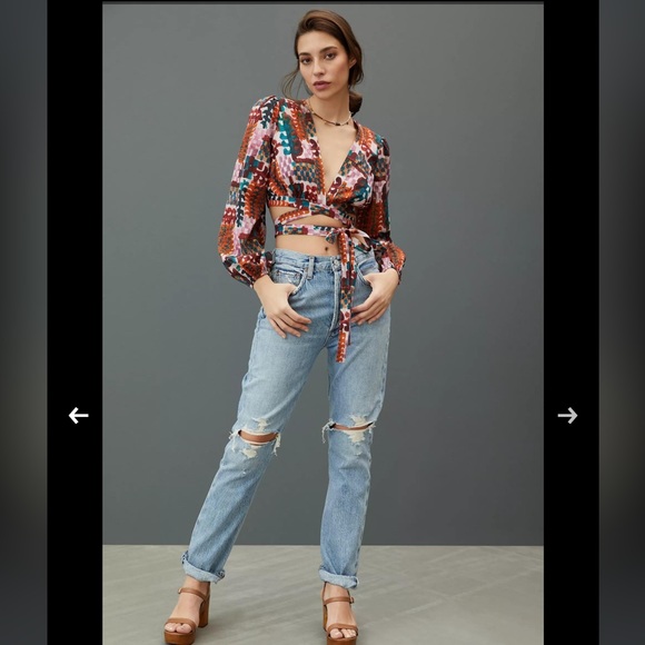 Agolde Riley High Rise Straight Crop in Blitz - Picture 2 of 12